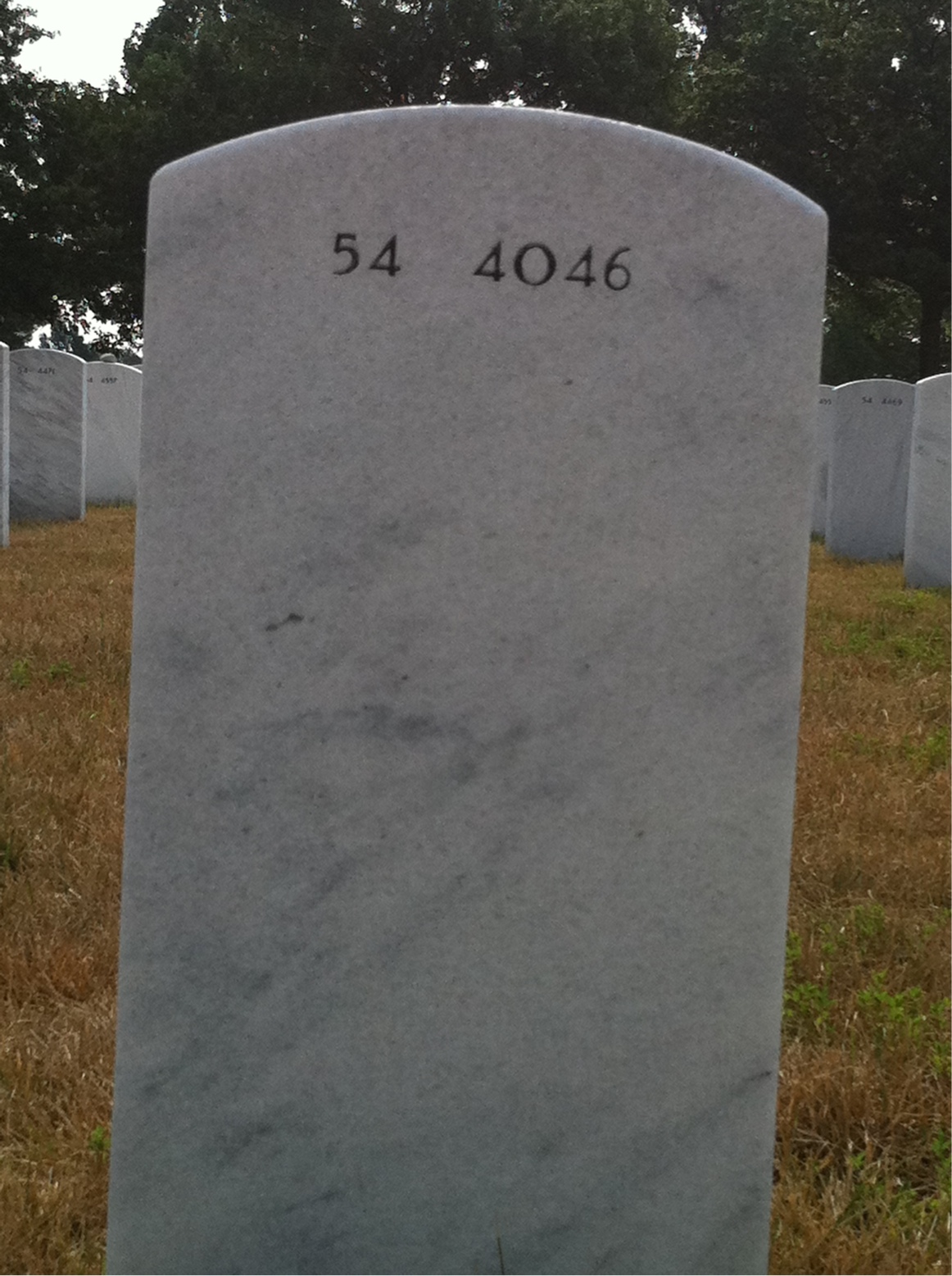 Back of headstone — Howard Reese