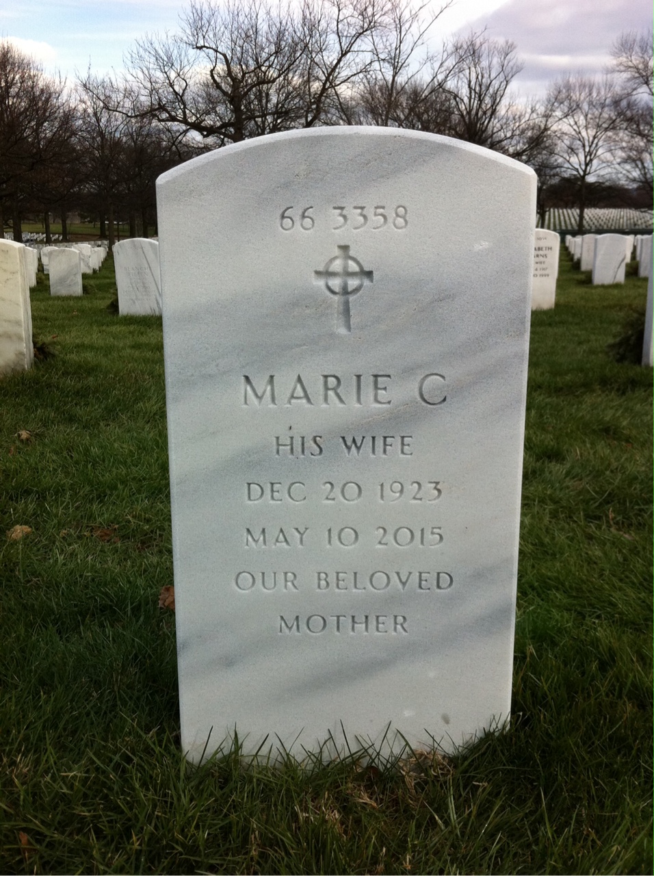 Back of headstone — Arthur Mohlman