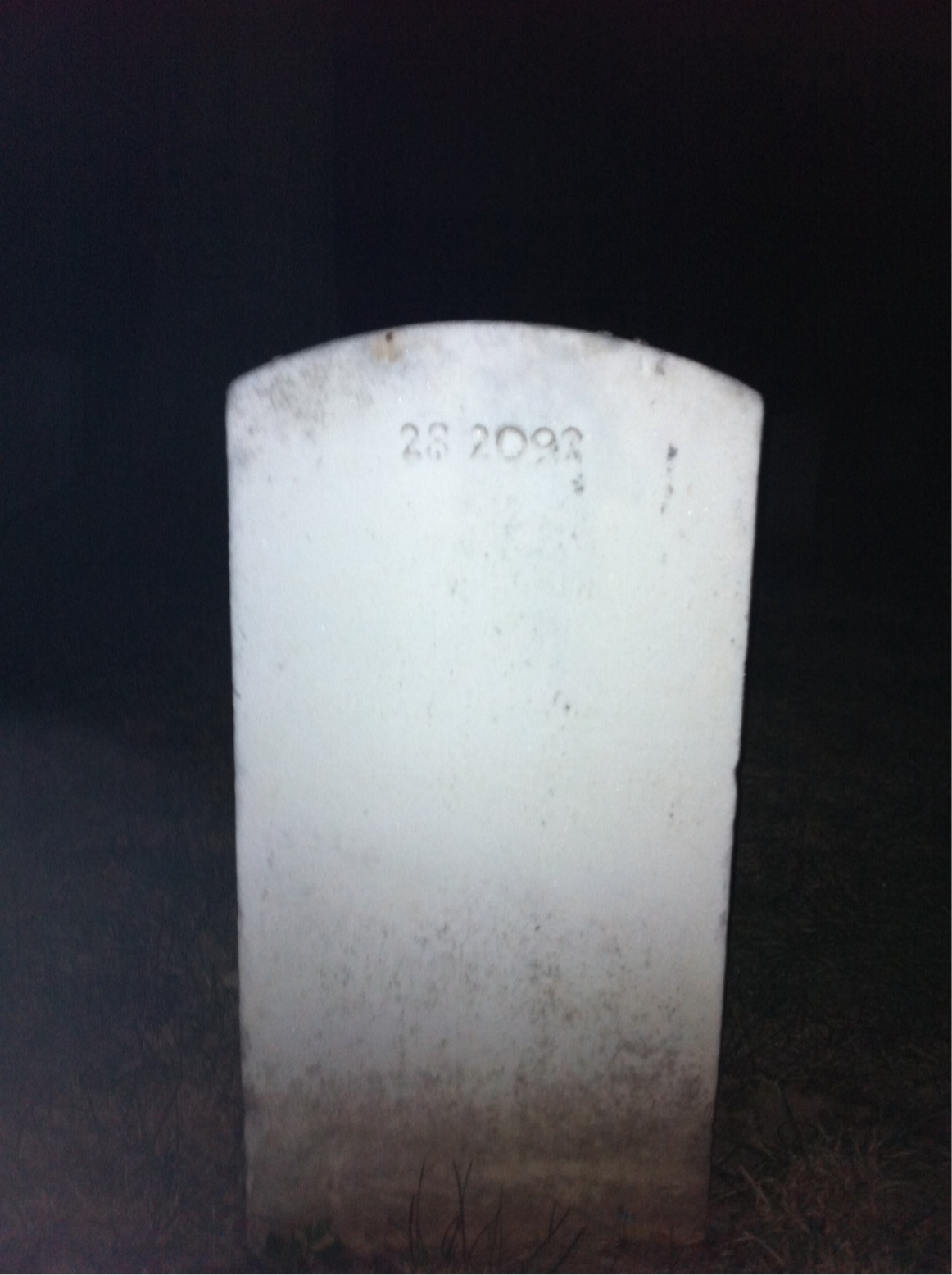 Back of headstone — Charles Alexander