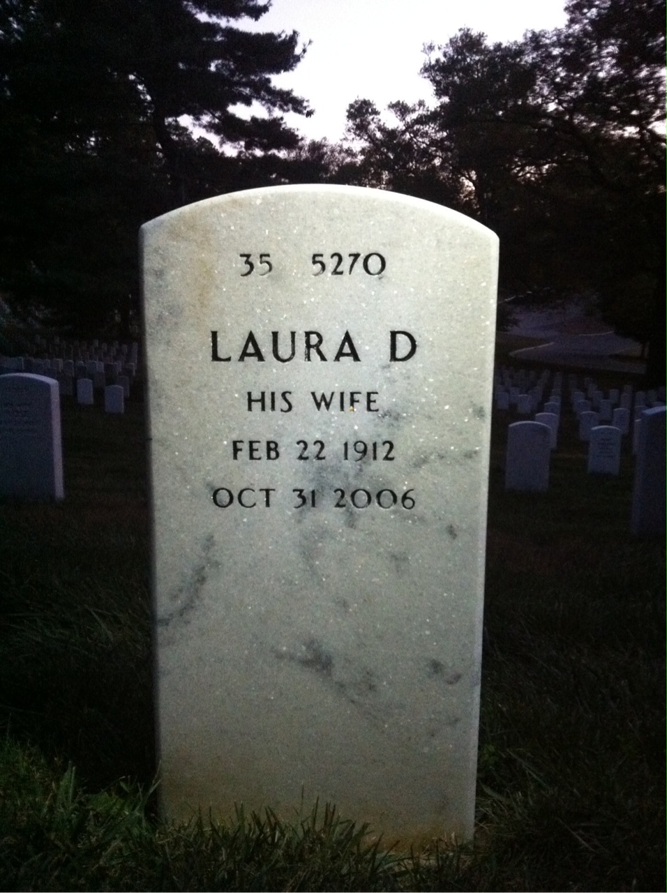 Back of headstone — Thomas Burns
