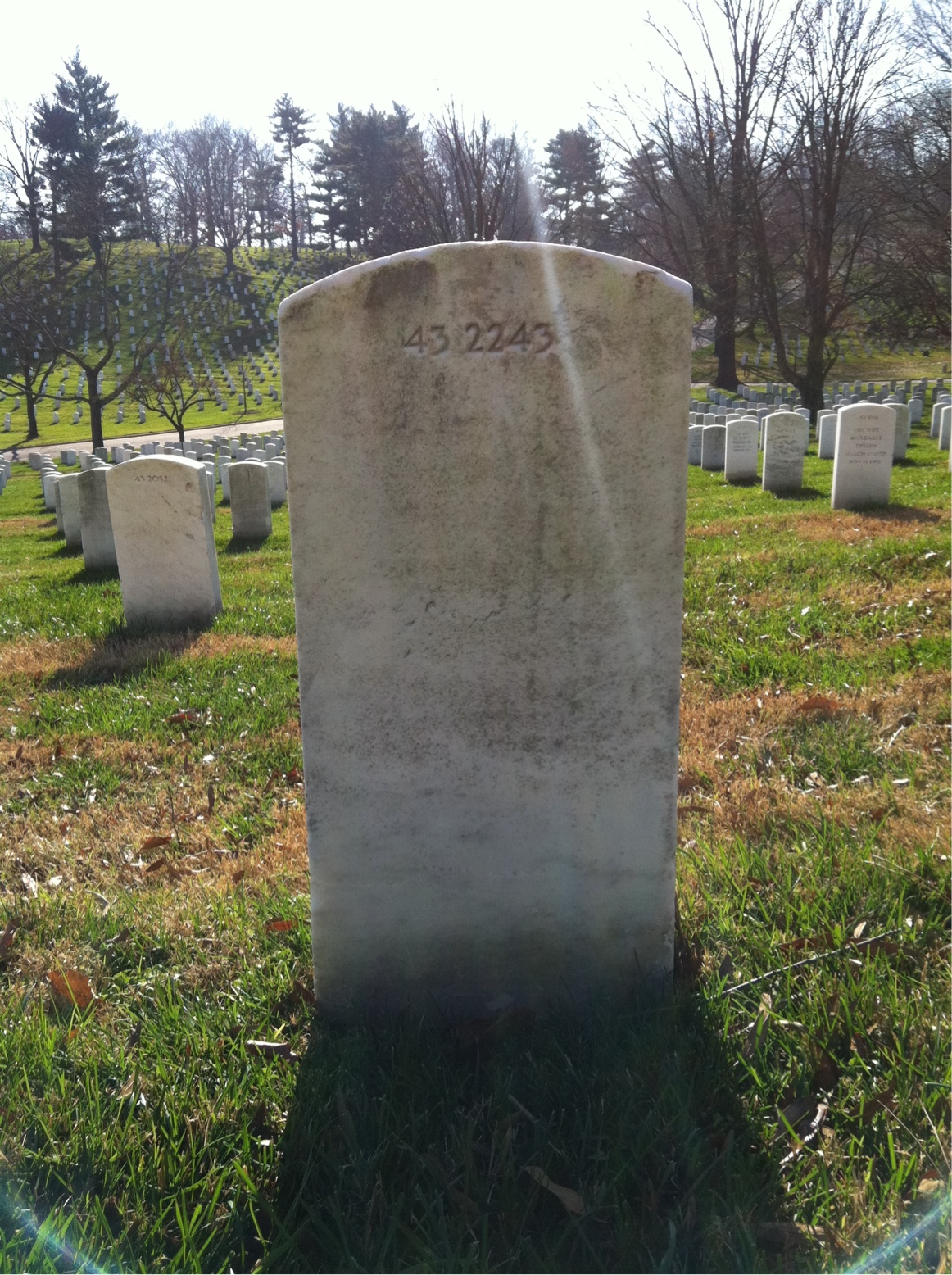 Back of headstone — William Alleman