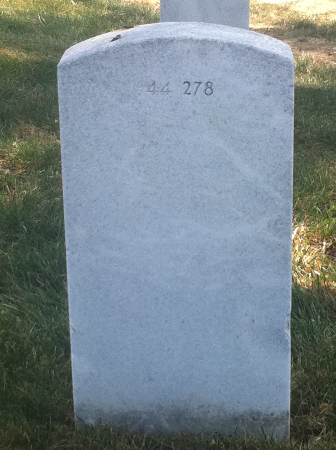 Back of headstone — Charlie Allen