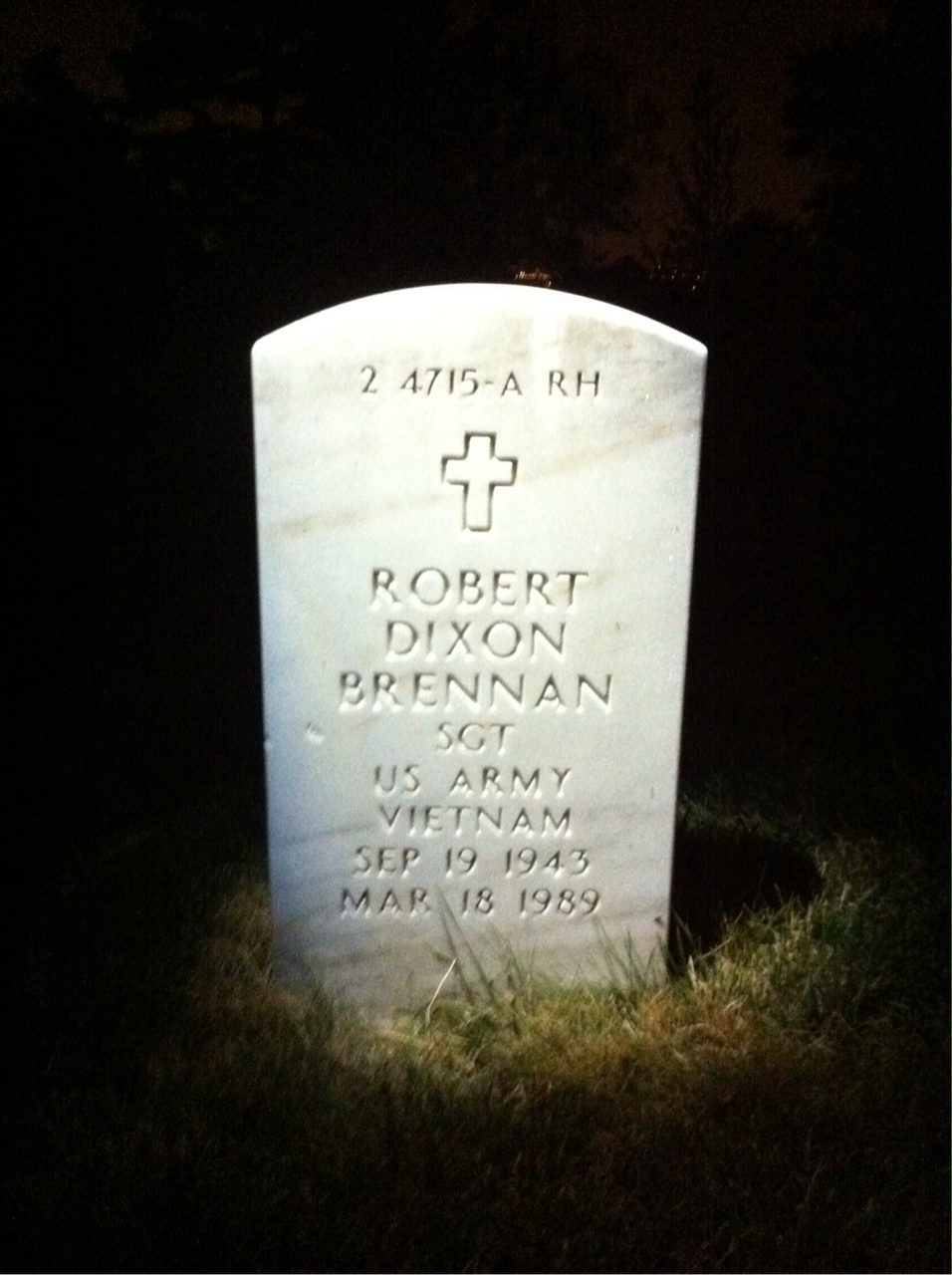 Back of headstone — Harry Brennan