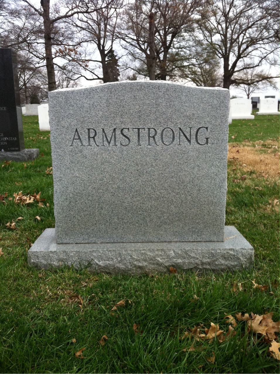 Back of headstone — Susie-Lane Armstrong