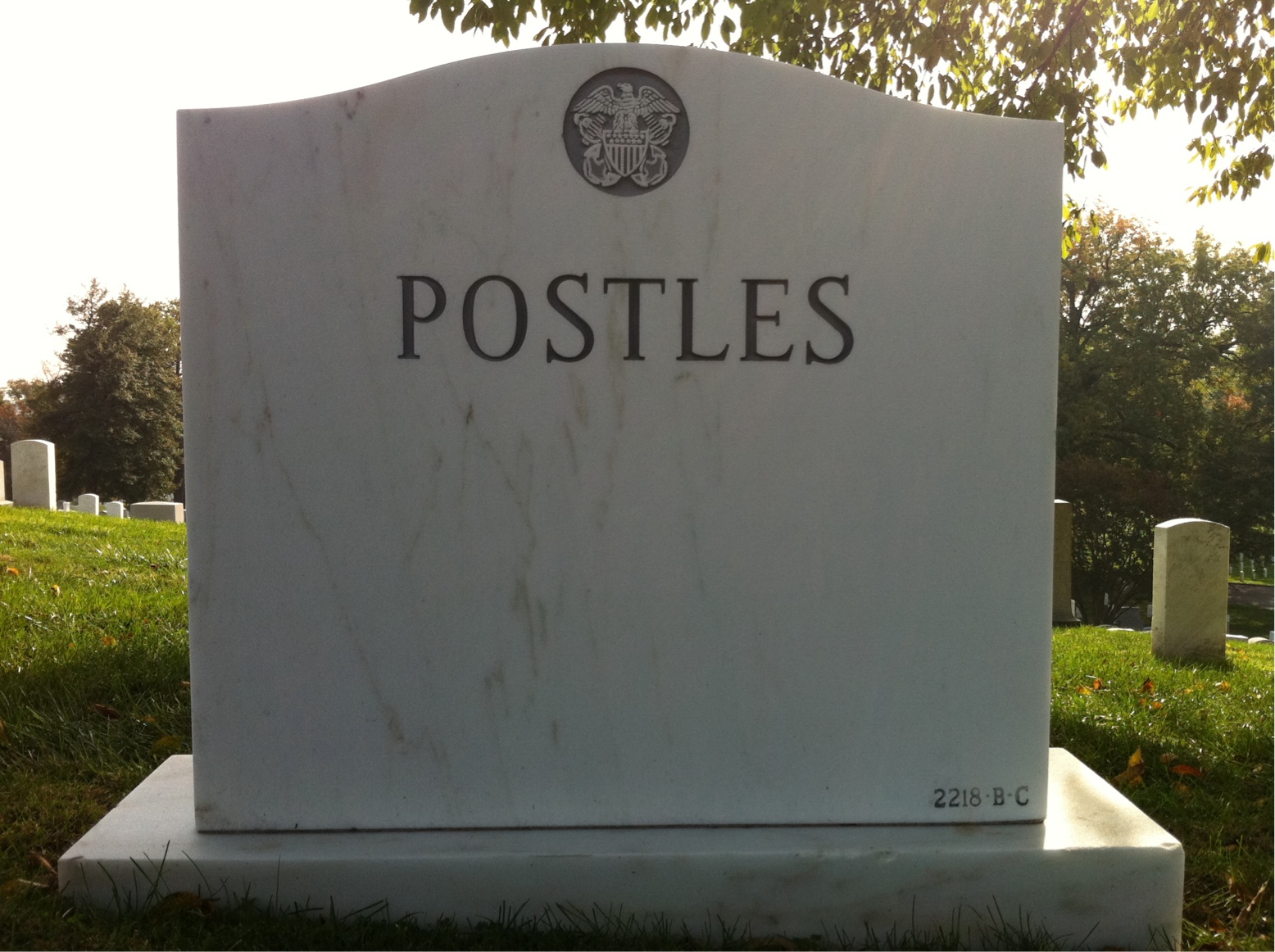 Back of headstone — Hugh Postles