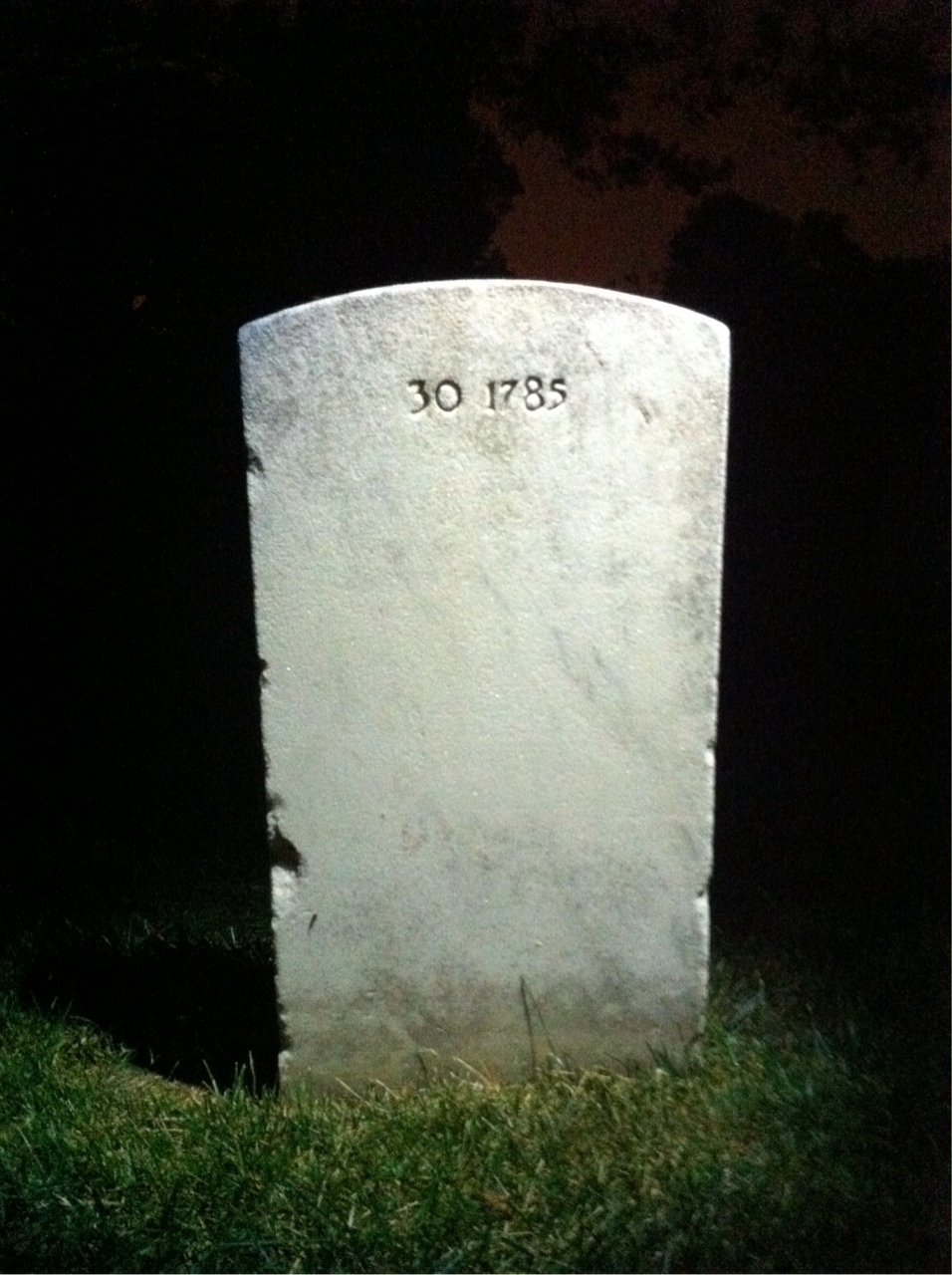 Back of headstone — Sally Morin