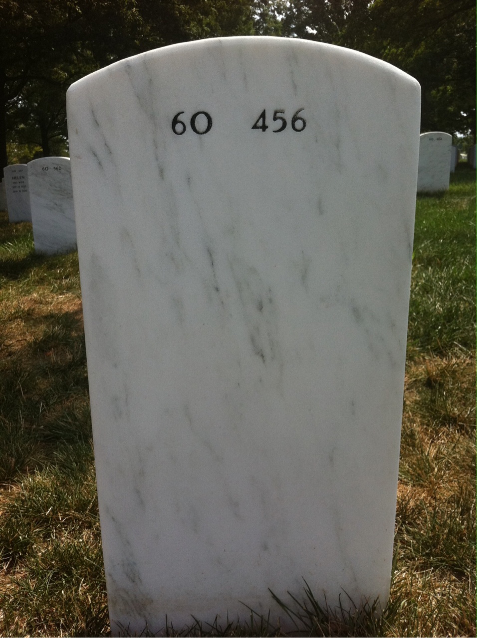 Back of headstone — Richard Garrett