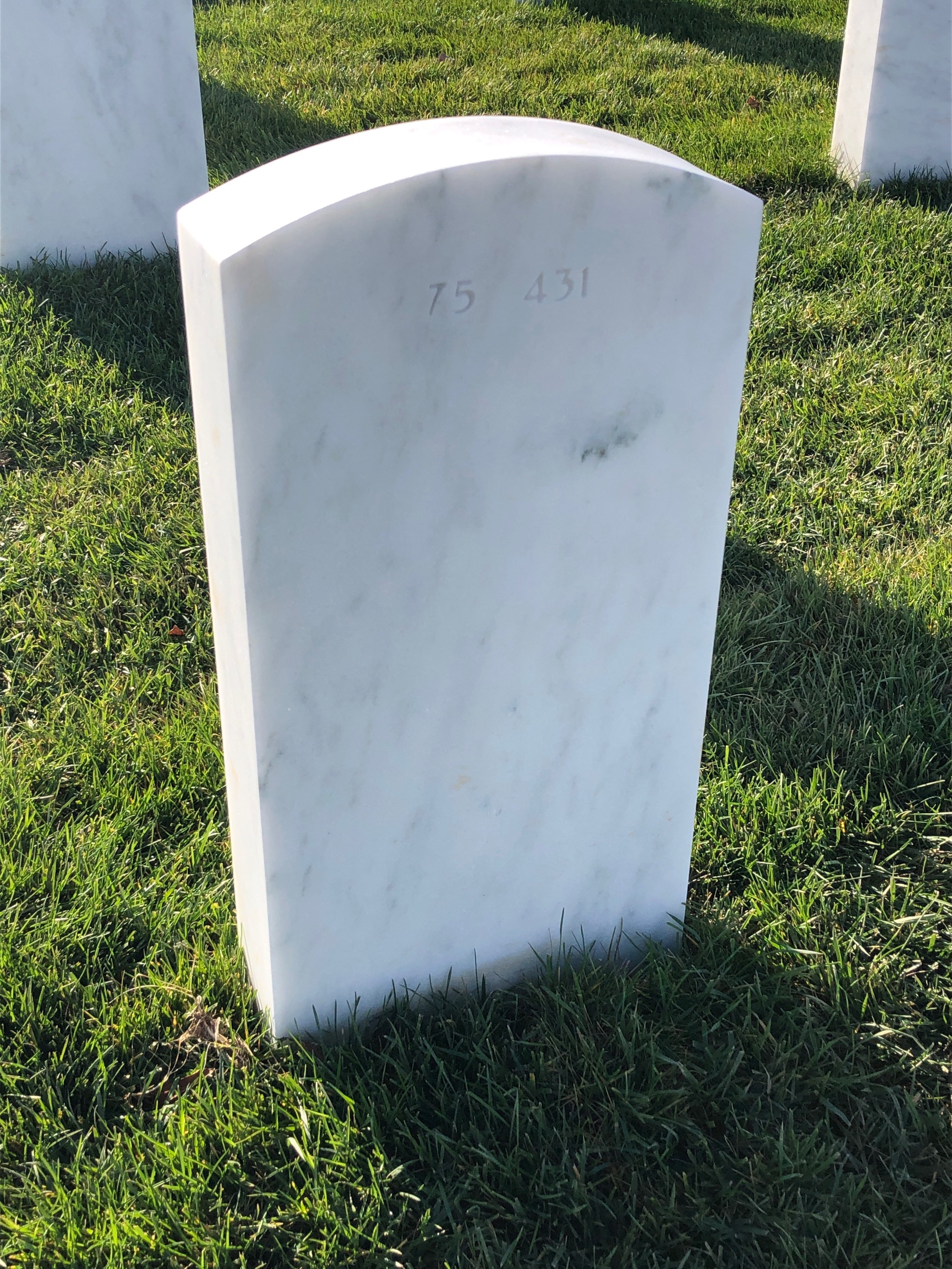 Back of headstone — Roy Aarons