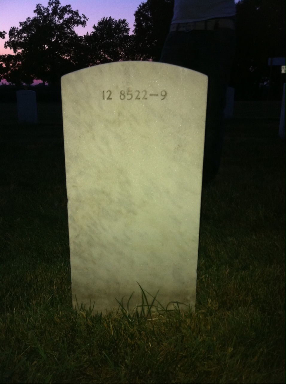 Back of headstone — Fredrick Morris