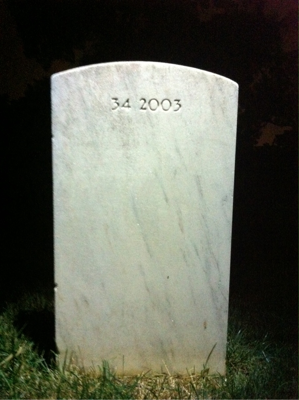 Back of headstone — James Atkinson