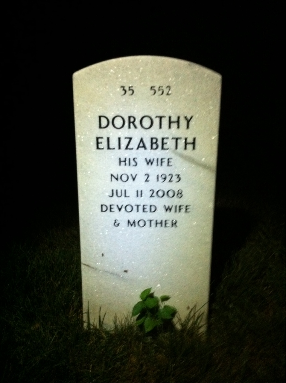 Back of headstone — Ralph Vasquez