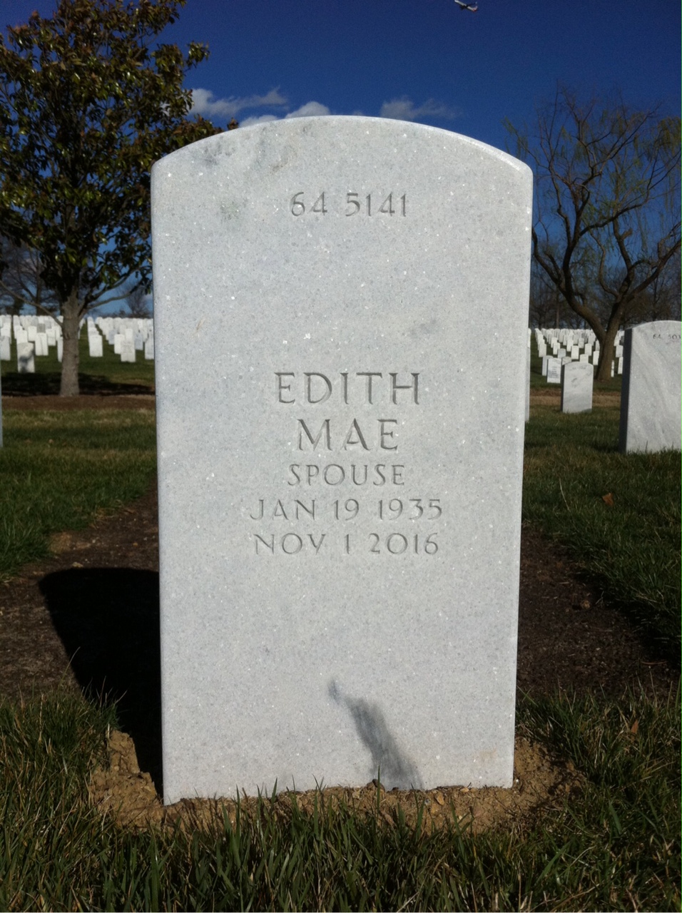 Back of headstone — Edwin Lanham