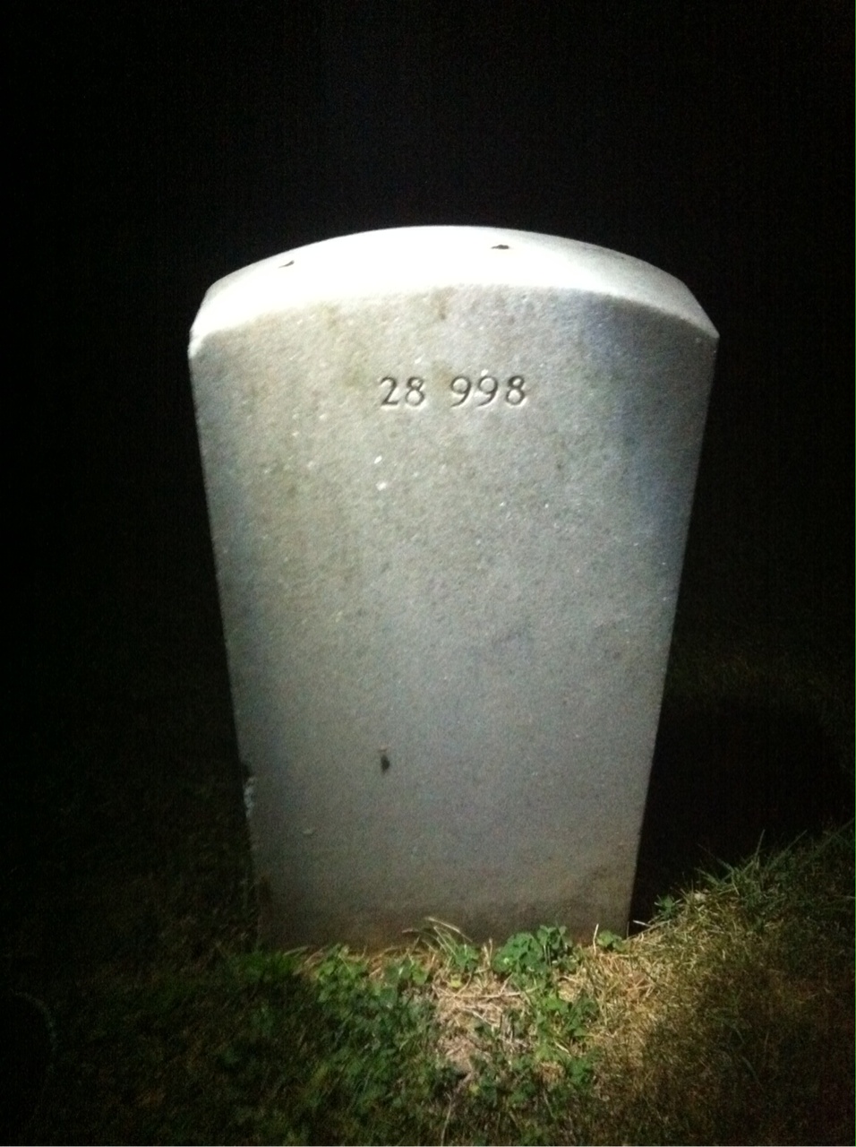 Back of headstone — Amelia Morris