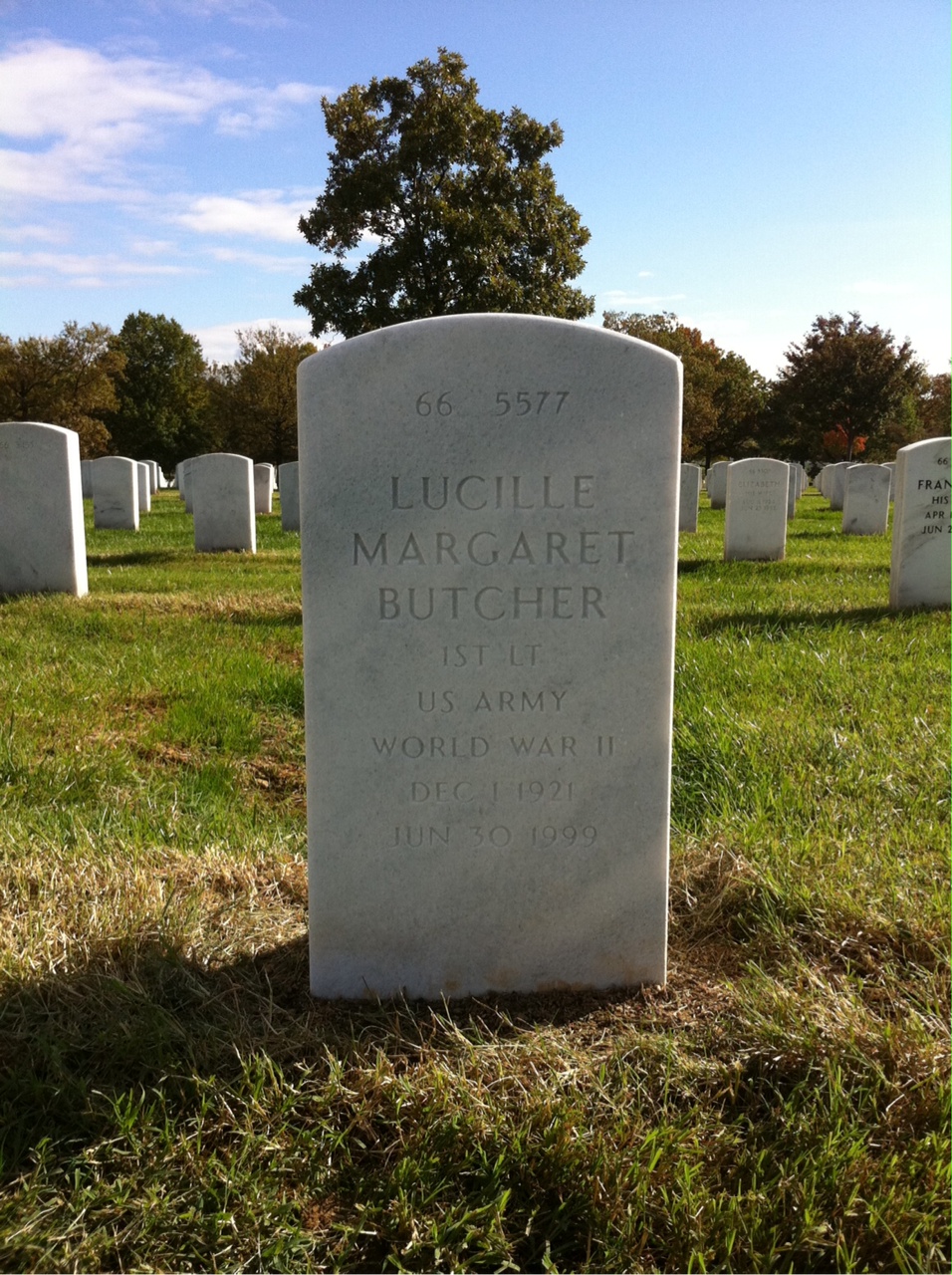 Back of headstone — John W Butcher