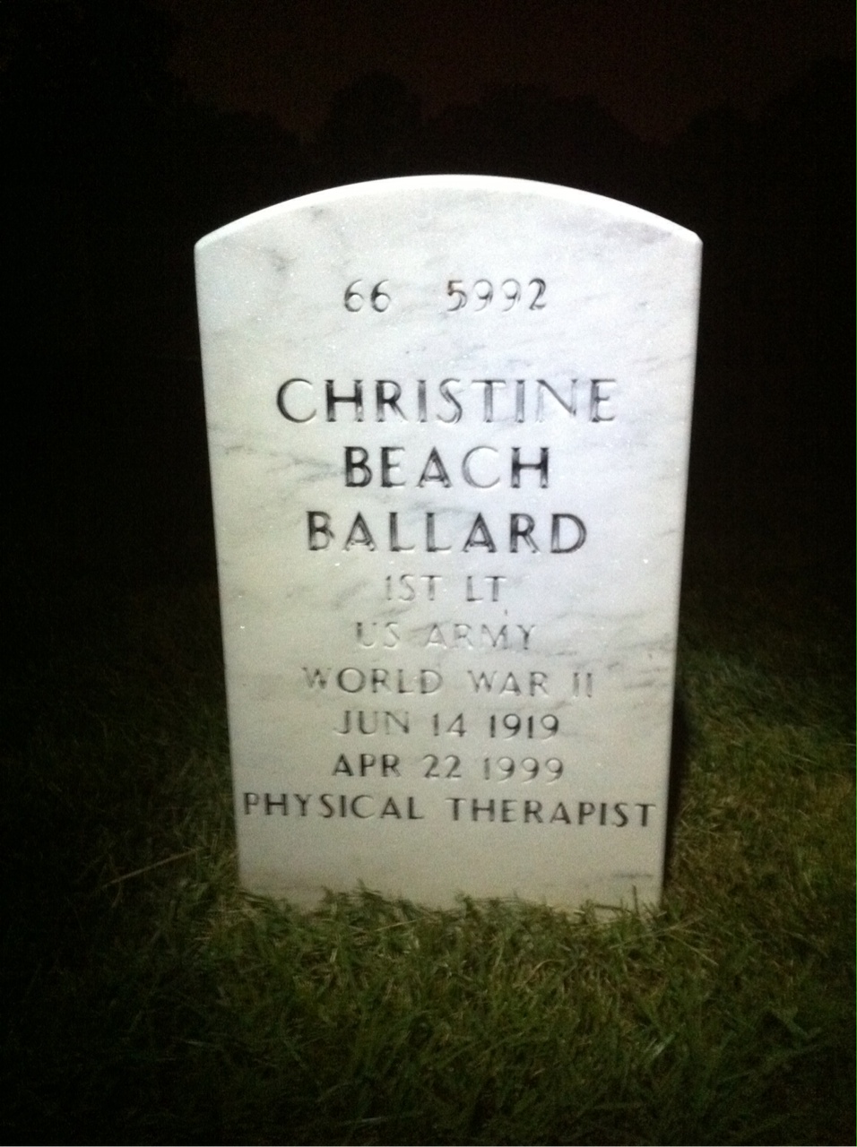Back of headstone — Robert Ballard