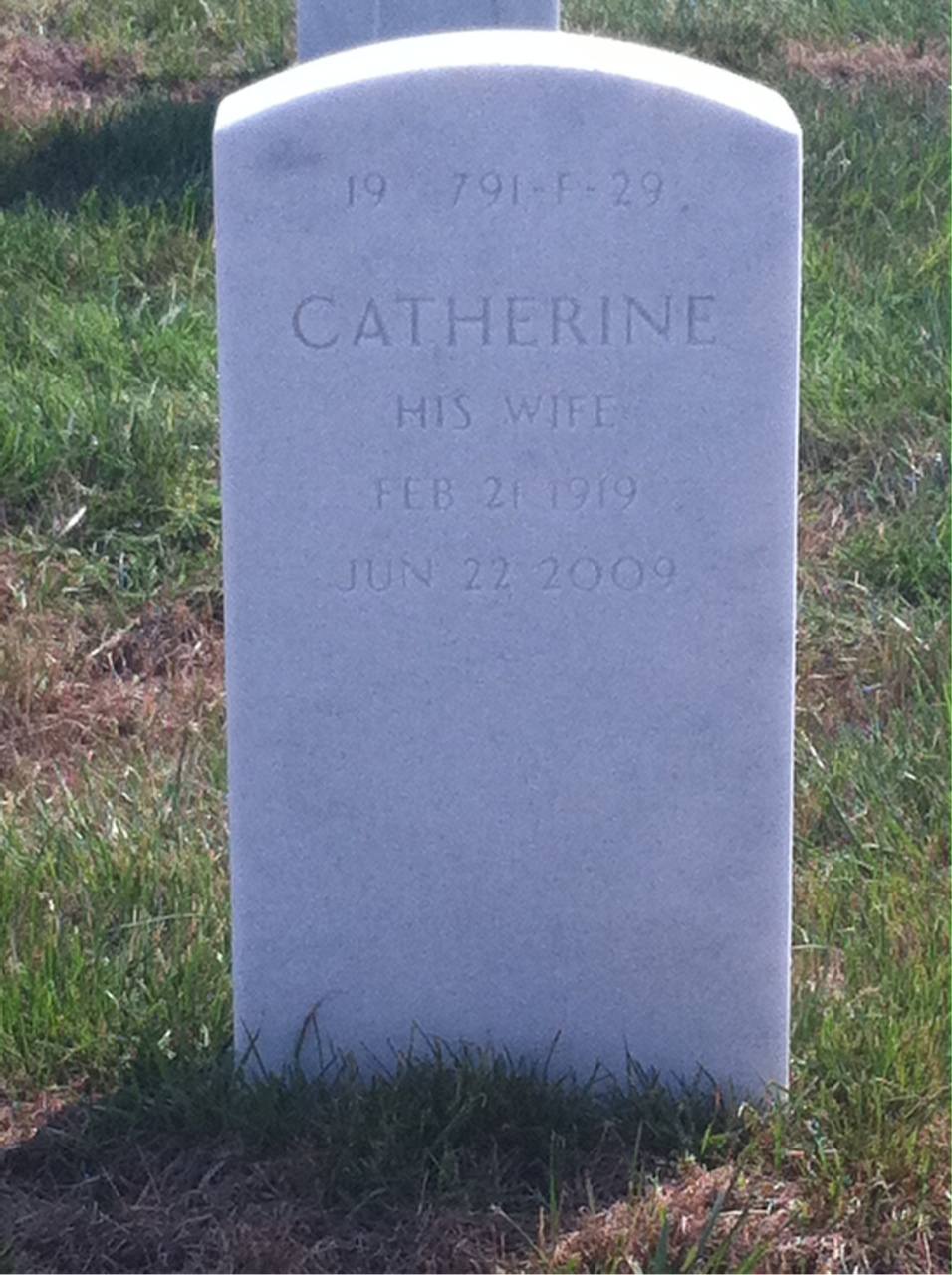 Back of headstone — George Hayes