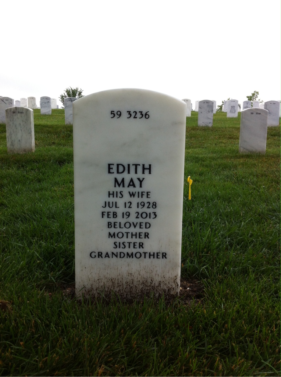 Back of headstone — Grover Dunaway