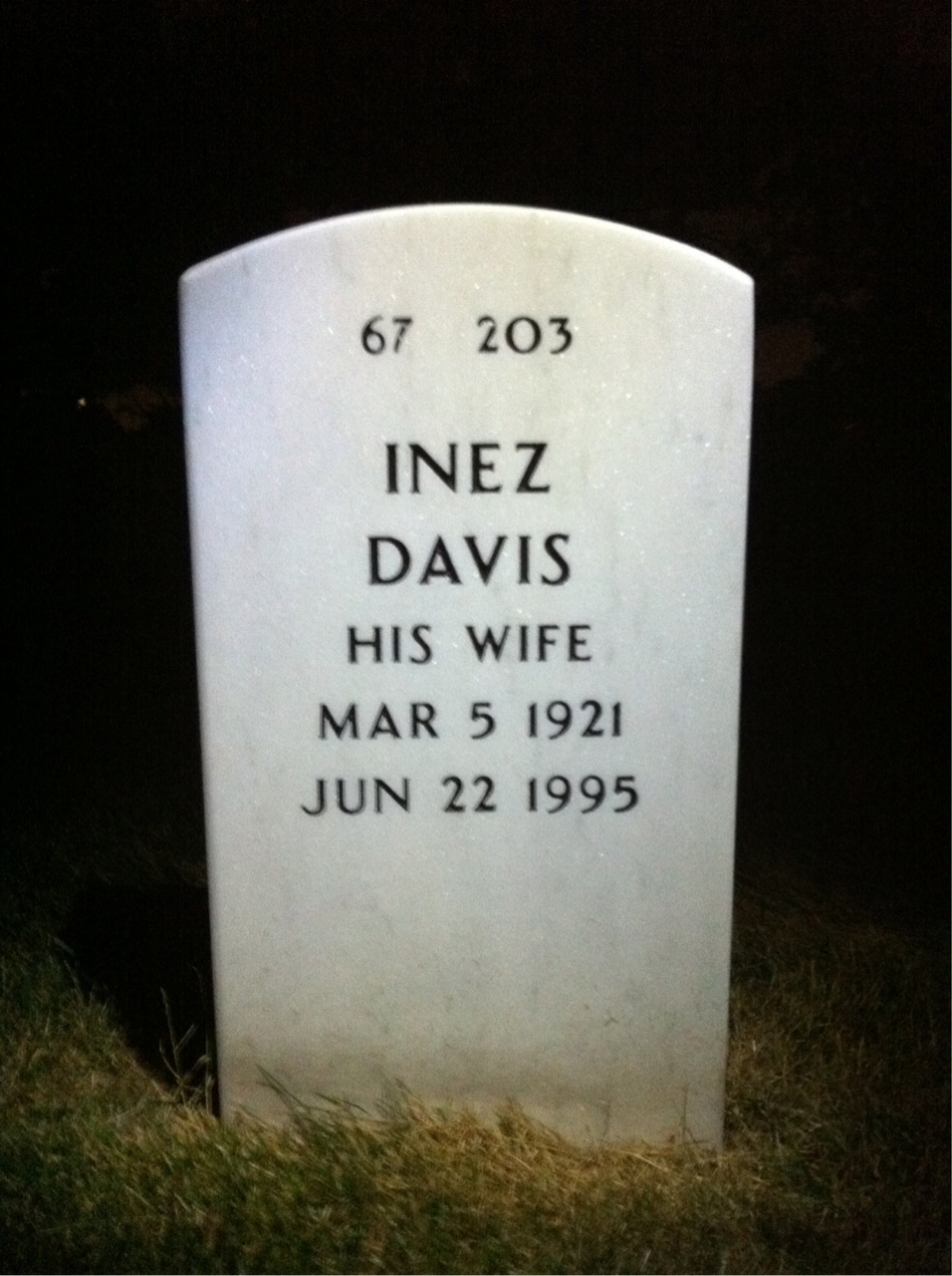 Back of headstone — Harold Deyton