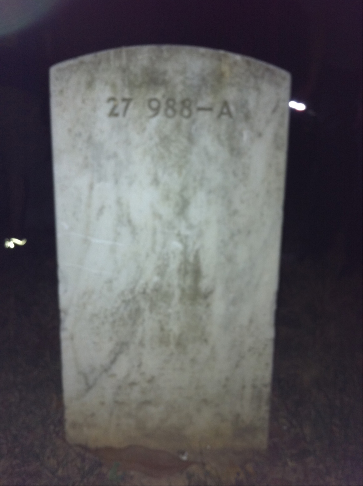 Back of headstone — Samuel Ambush