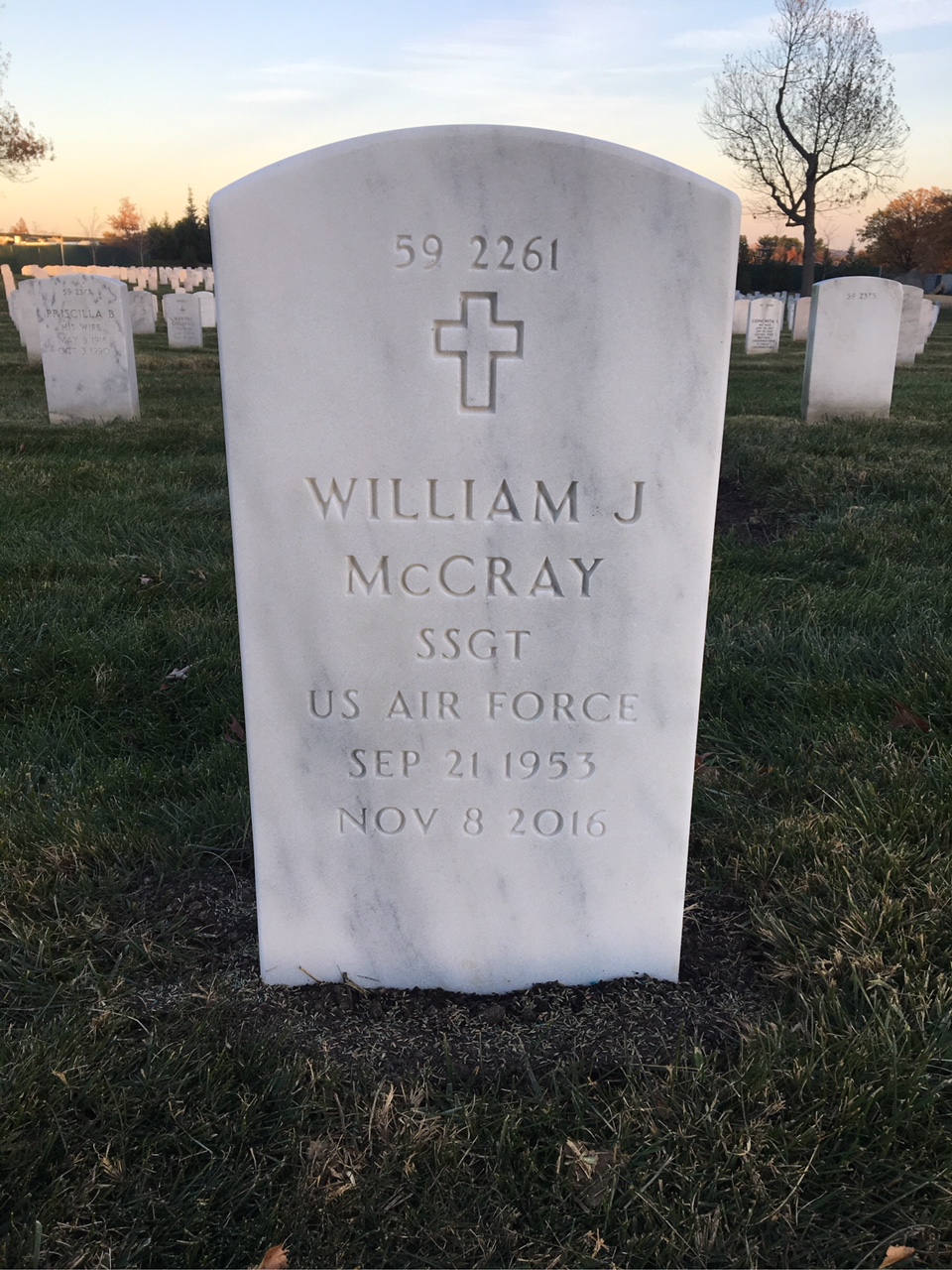 Back of headstone — William Jay Mccray