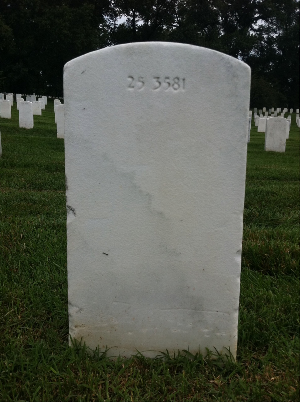 Back of headstone — George Moulton