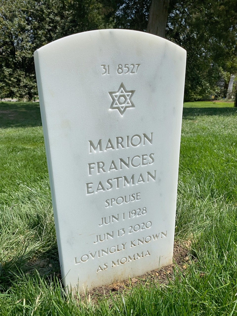 Back of headstone — Wilson H Eastman