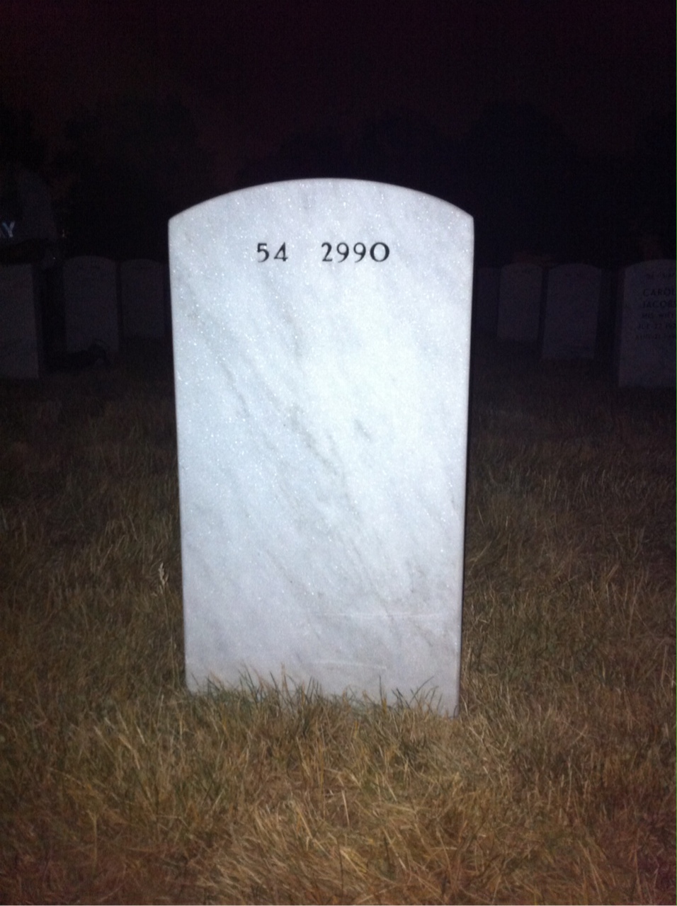 Back of headstone — Louise Kirk