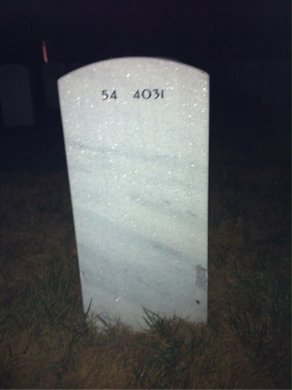 Back of headstone — Gerald Simpson