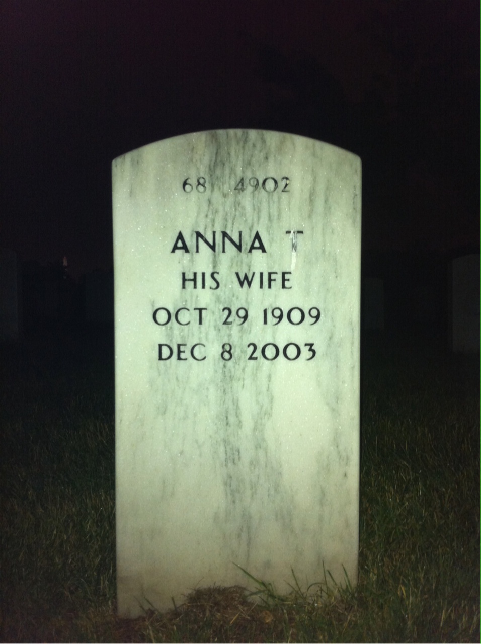 Back of headstone — William Moynihan