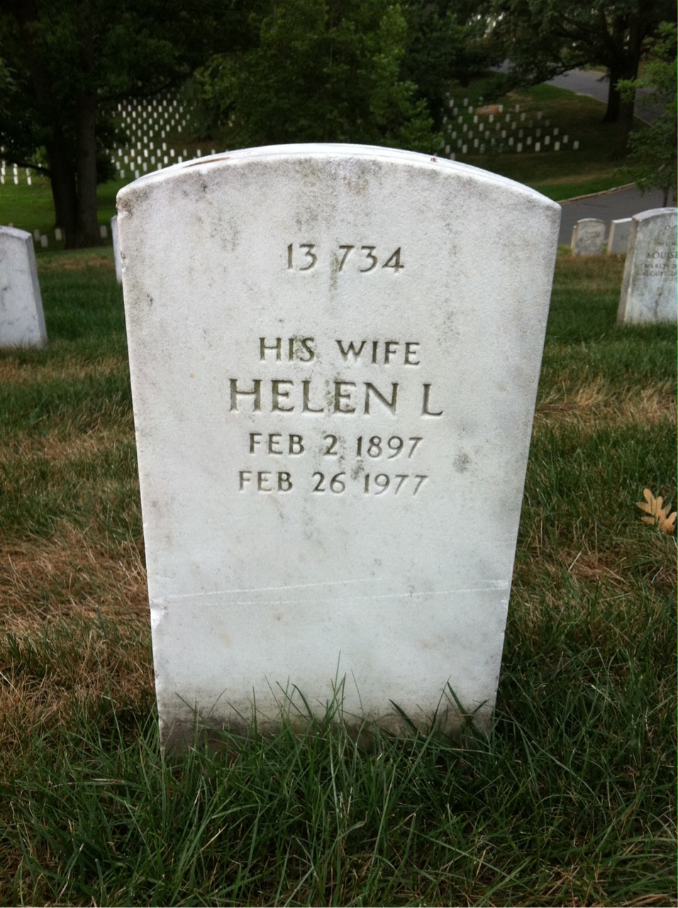 Back of headstone — Hans Adamson