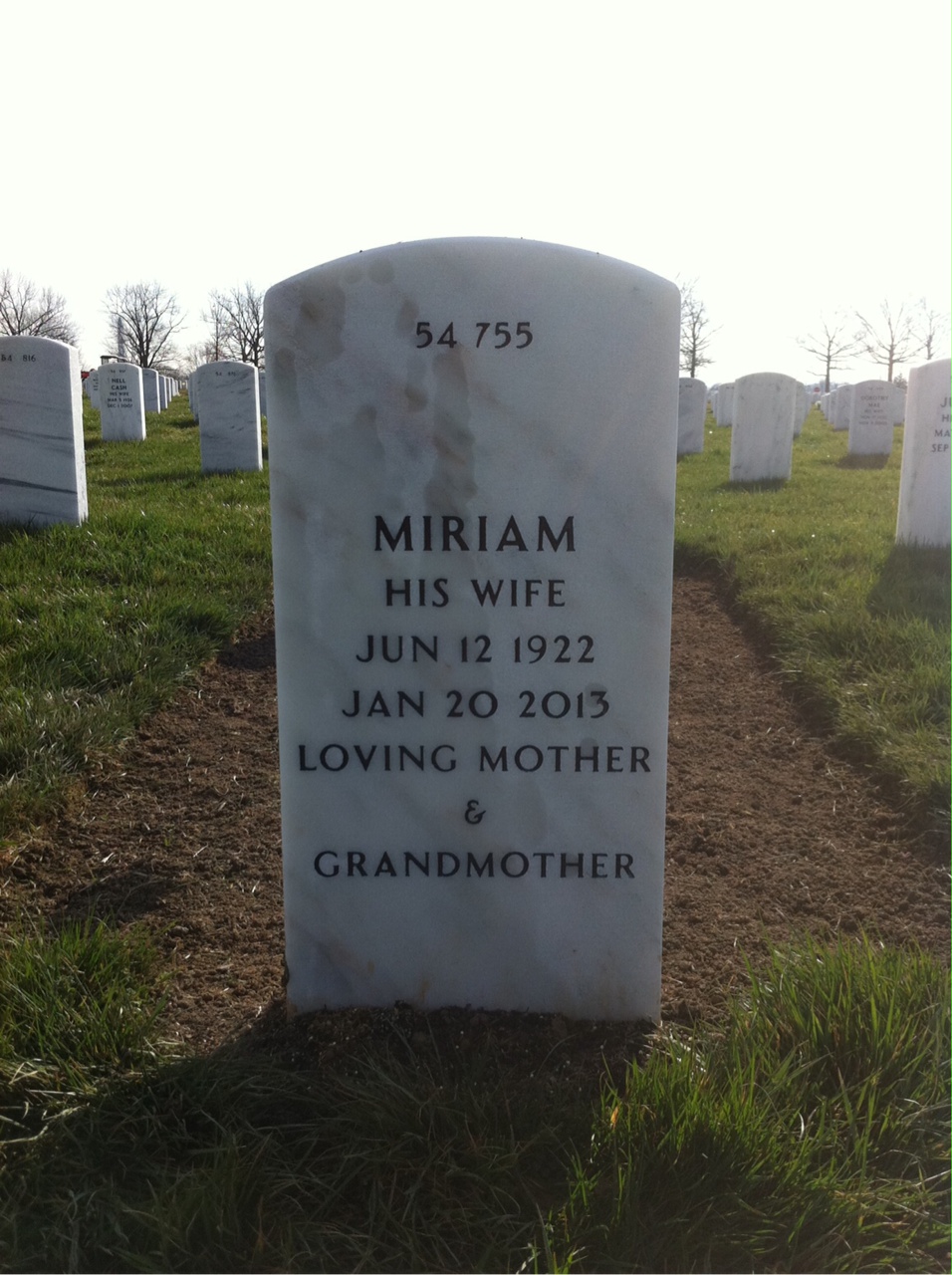 Back of headstone — Norman Rabkin