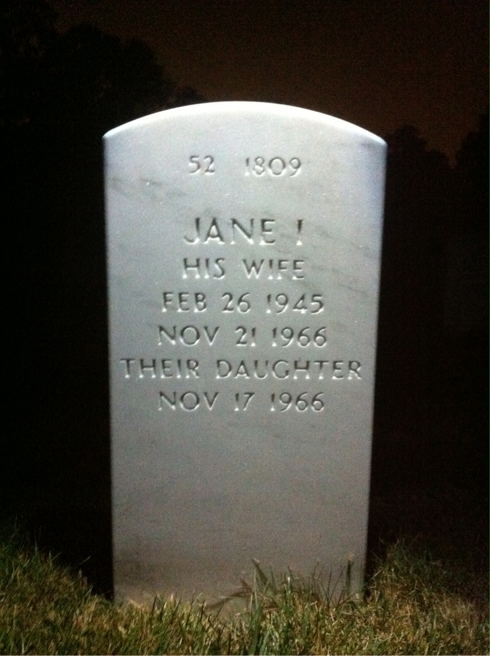 Back of headstone — Gerald Lux