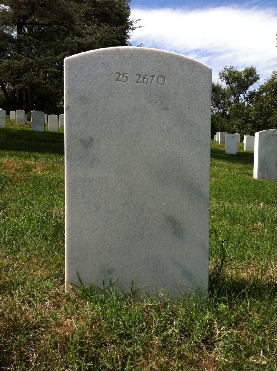 Back of headstone — Gertrude Morris