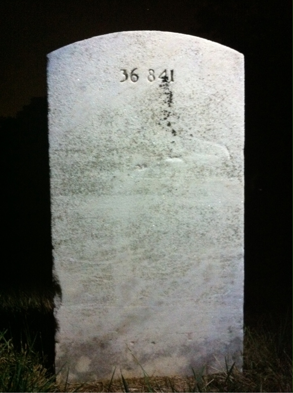 Back of headstone — George Adams