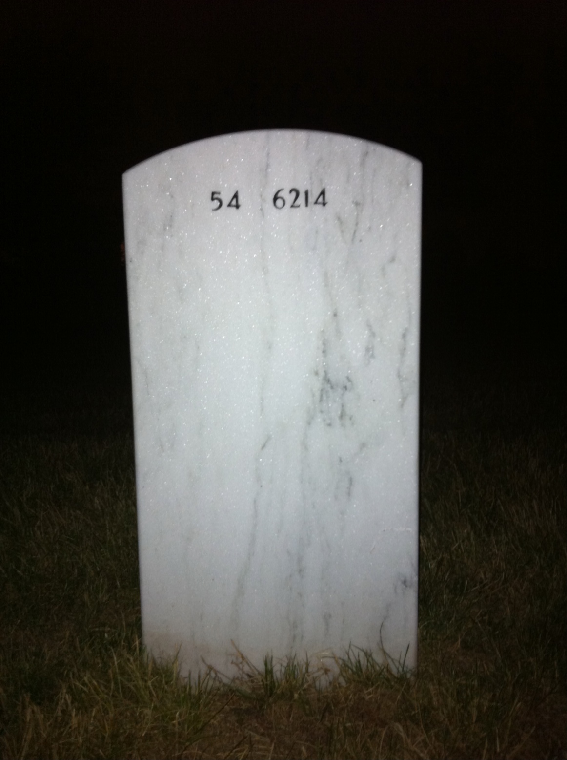 Back of headstone — David Harmon