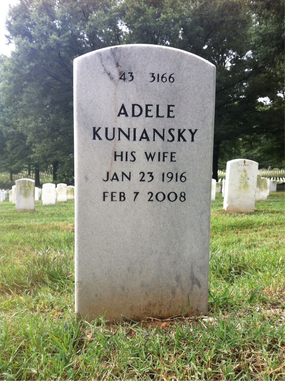 Back of headstone — Harry Leifer