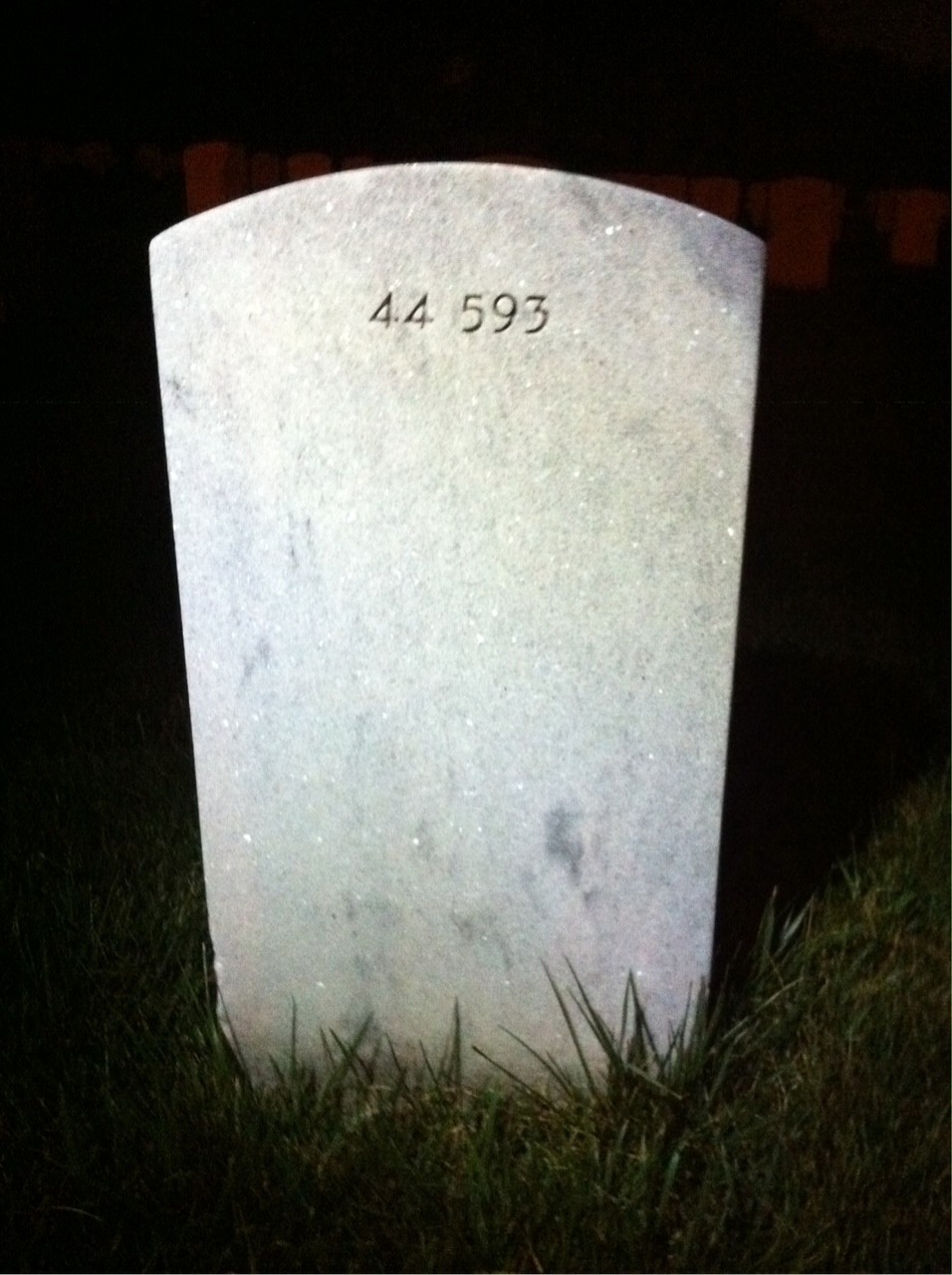 Back of headstone — Herbert Adams