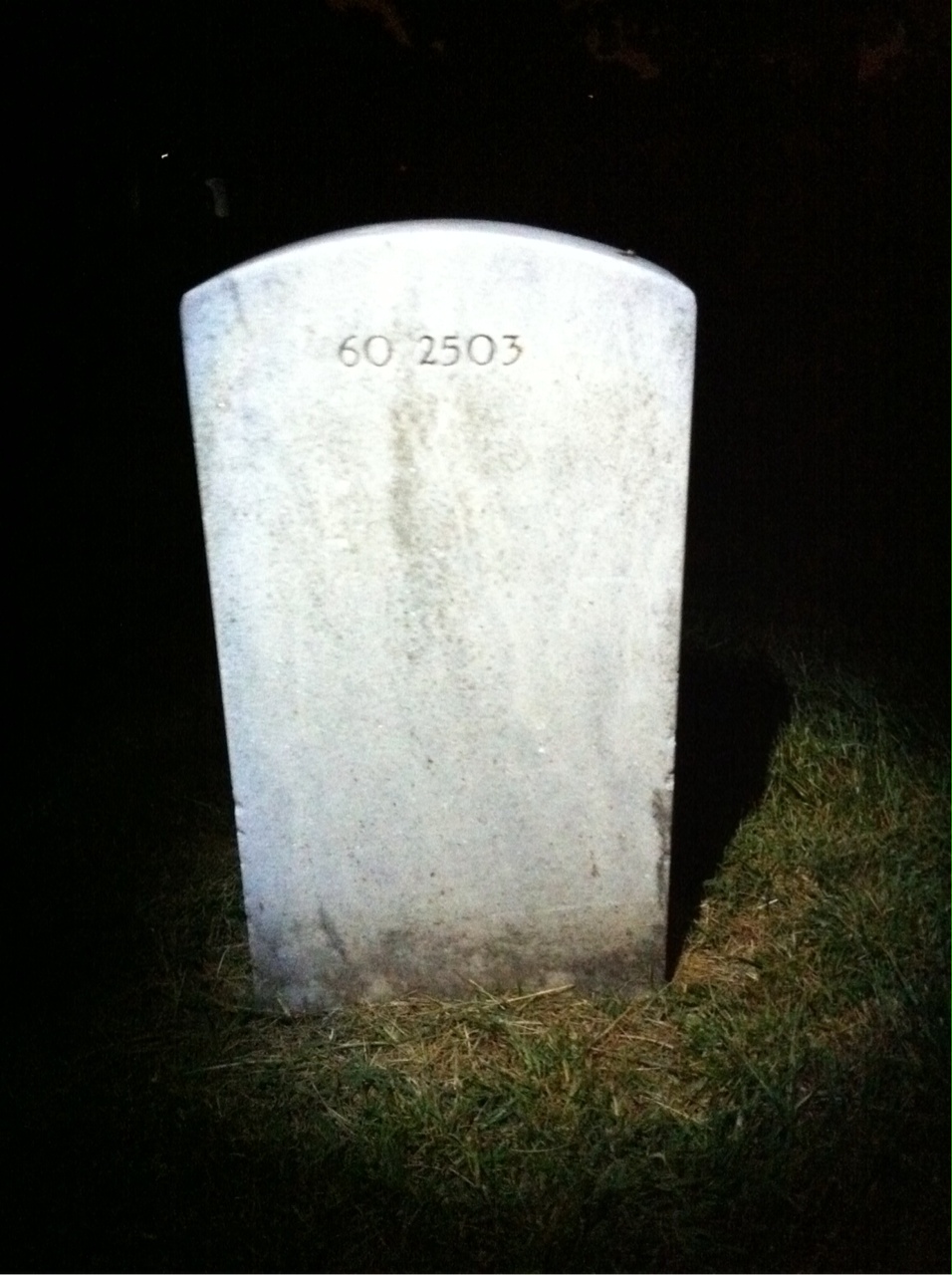 Back of headstone — Eric Crist