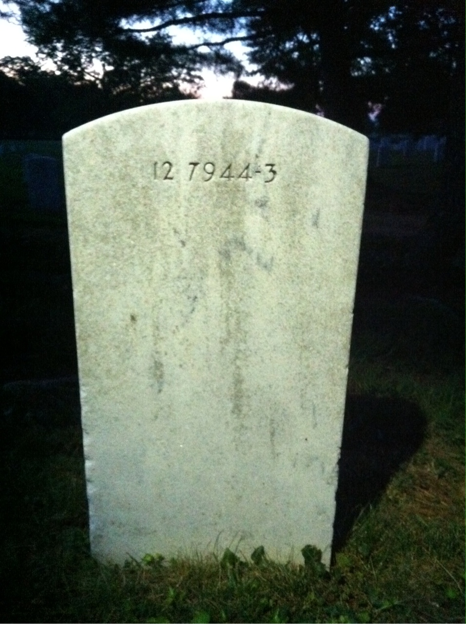 Back of headstone — Wade H Furrow
