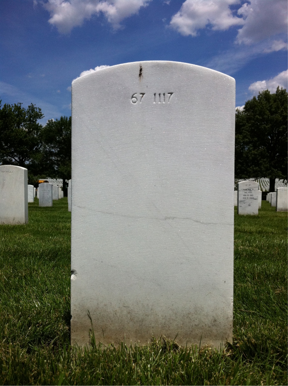 Back of headstone — Thomas Arrington