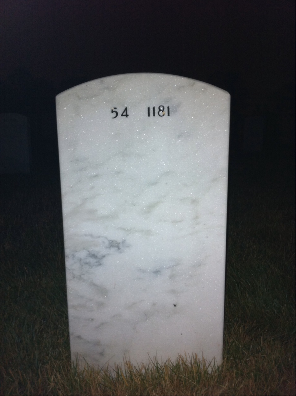 Back of headstone — Raymond Walker