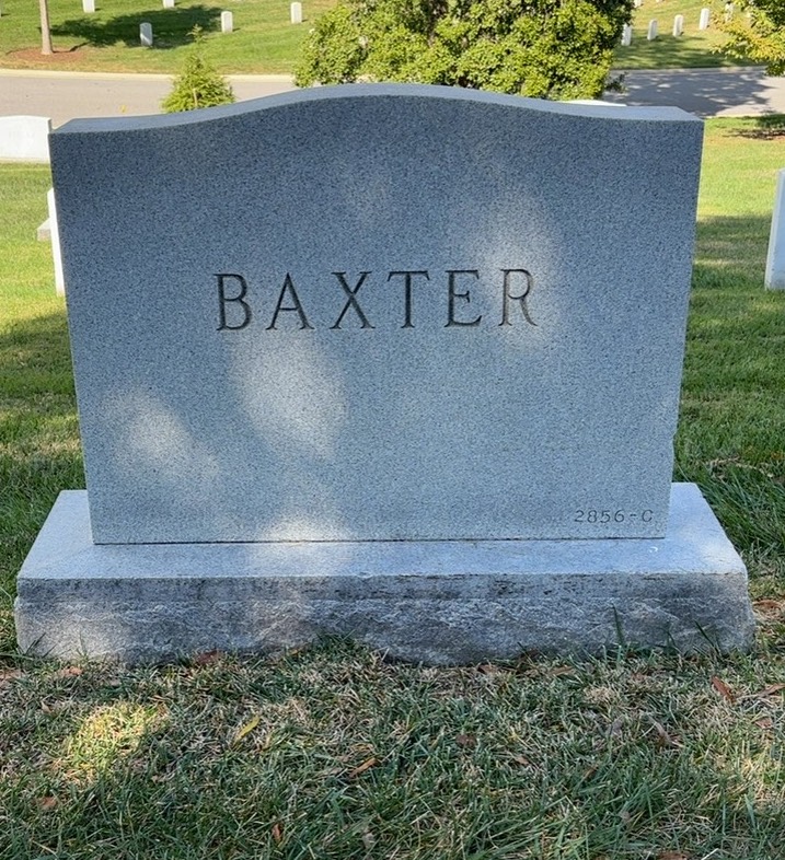 Back of headstone — John Baxter