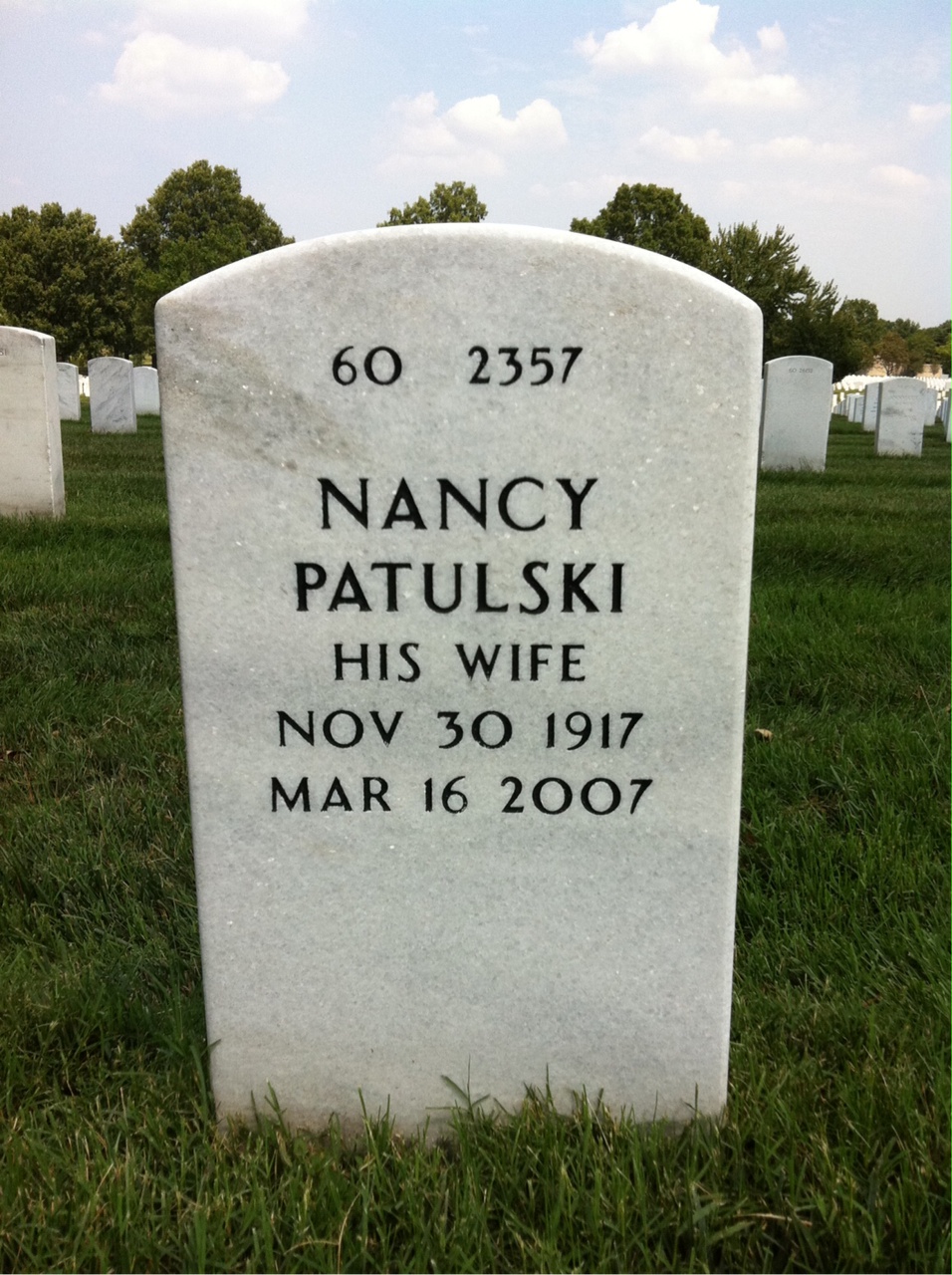 Back of headstone — Bruno Krukowski