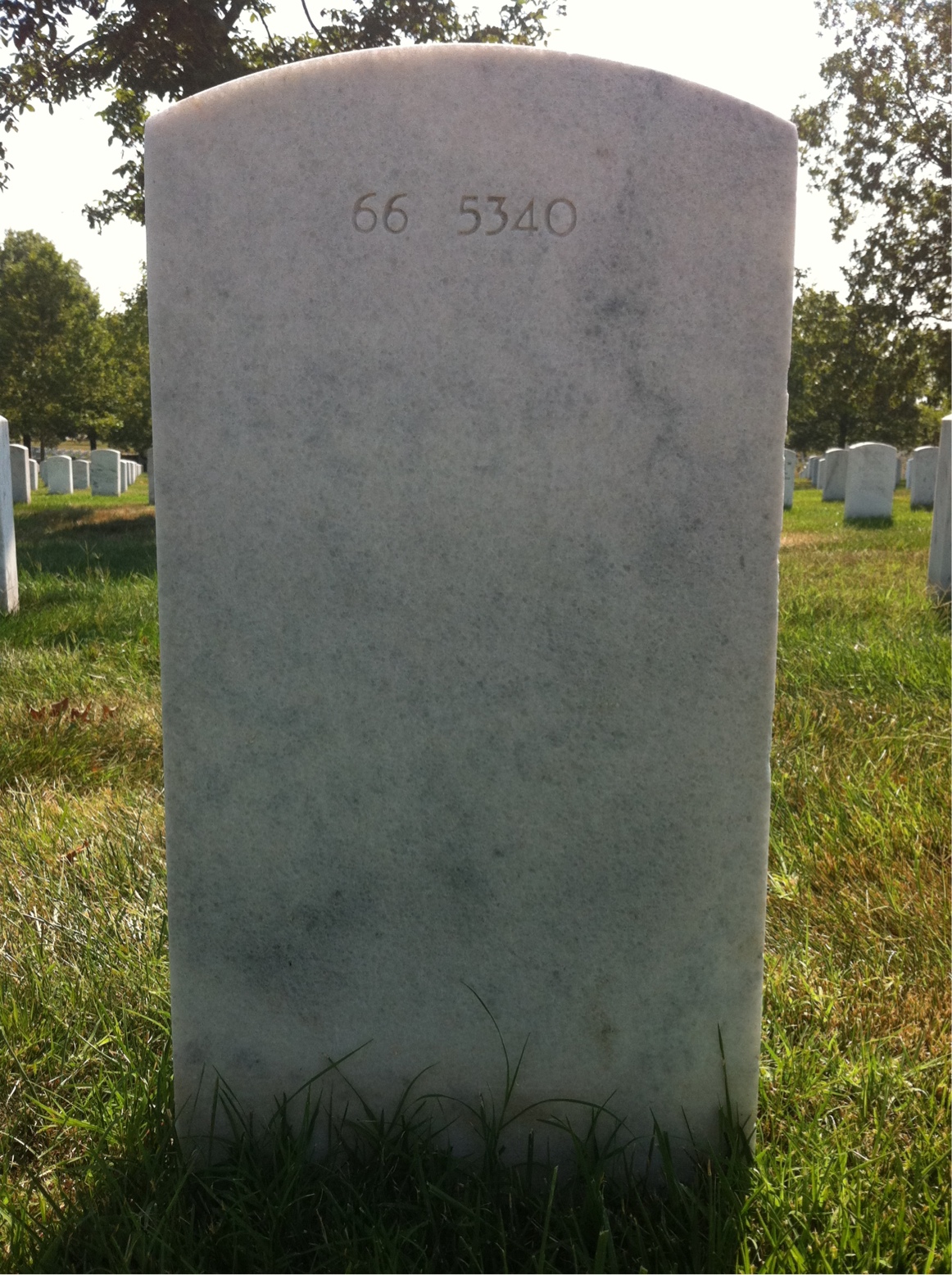 Back of headstone — Thomas Francis Rentz