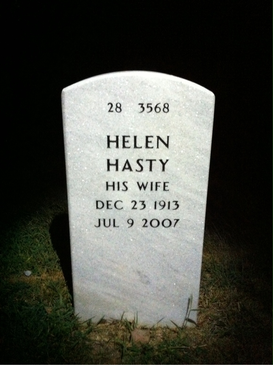 Back of headstone — Victor Perreault