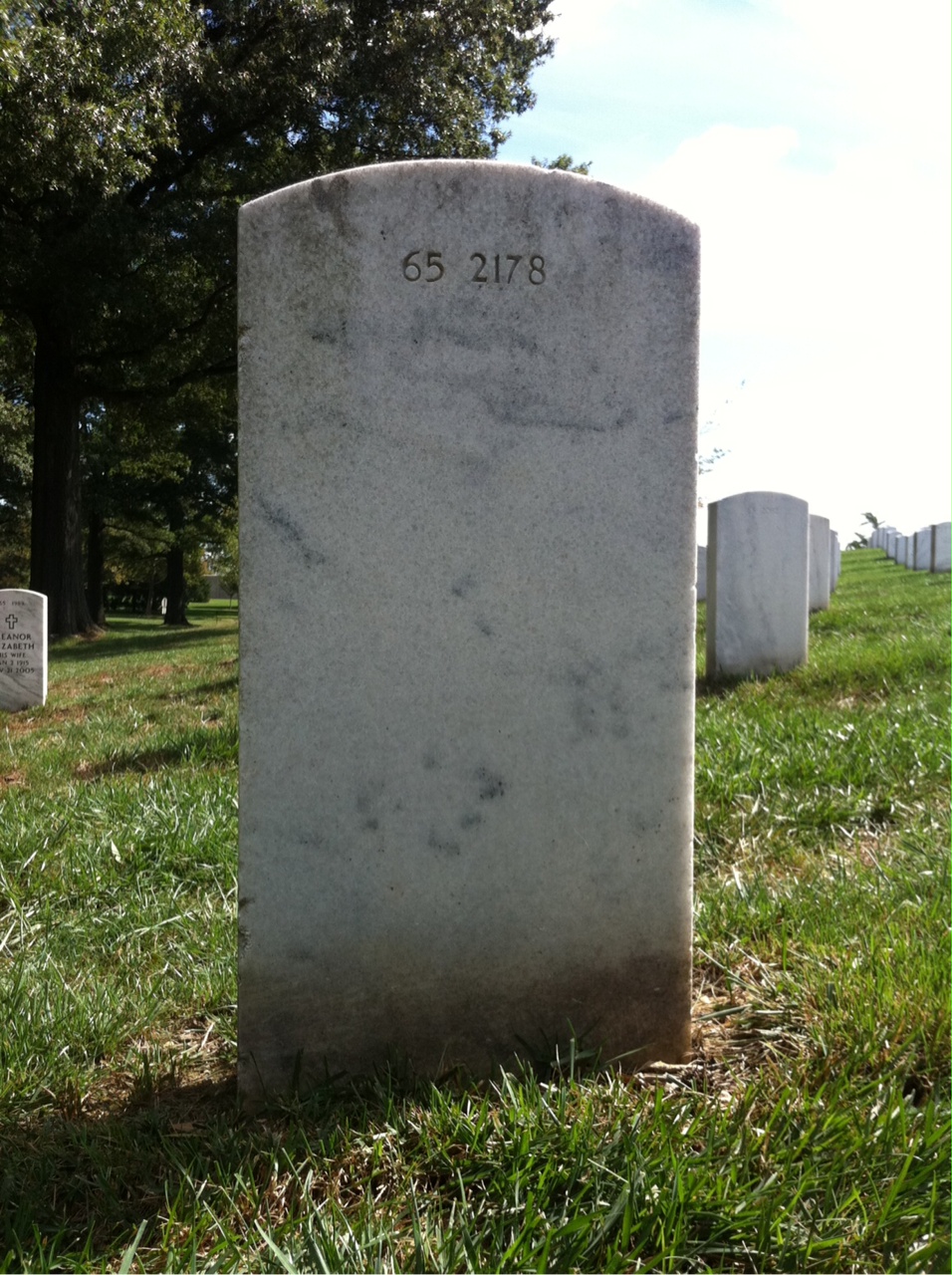 Back of headstone — William James Talley