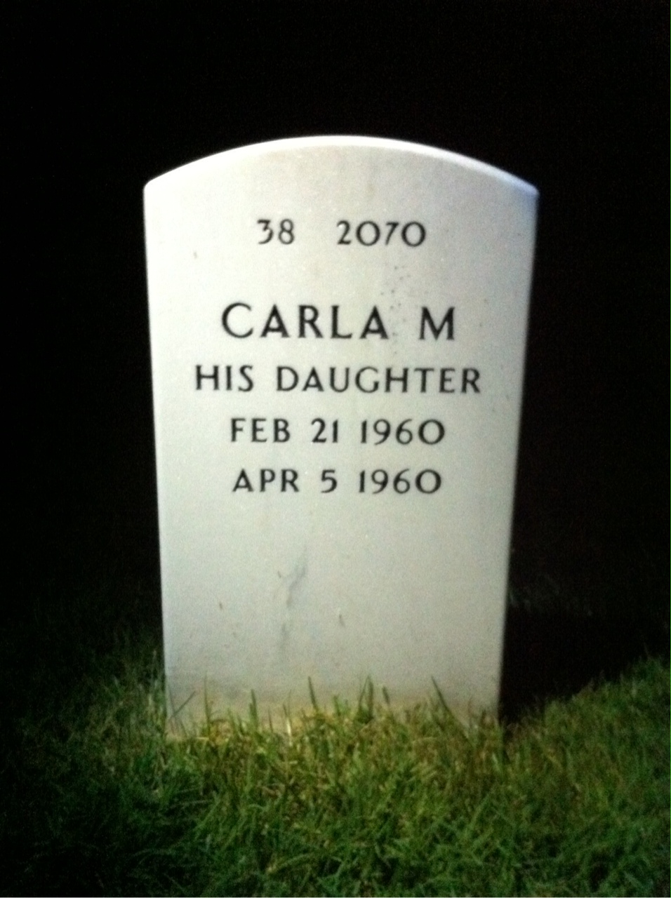 Back of headstone — Fred Rocco