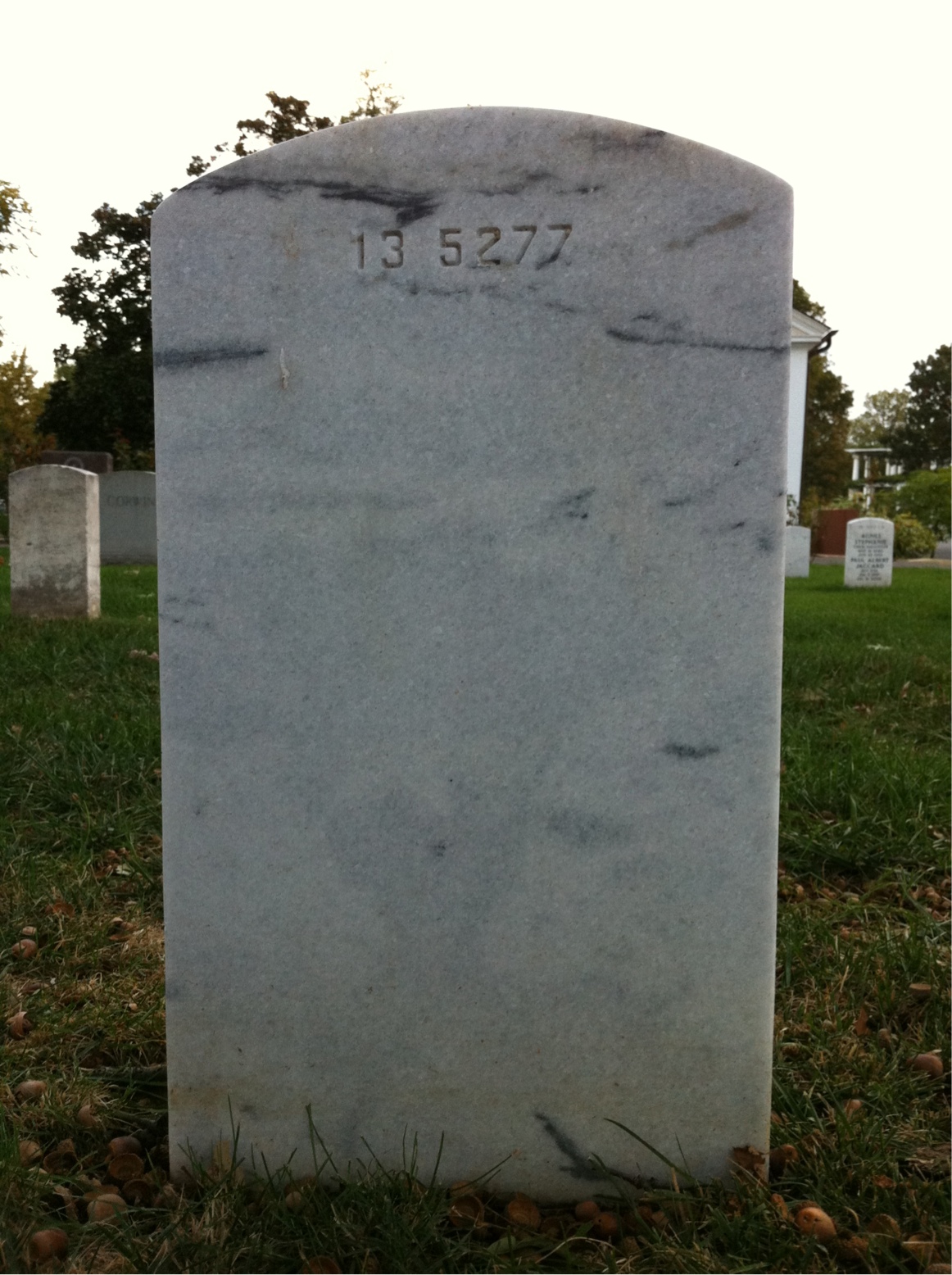 Back of headstone — James Mills