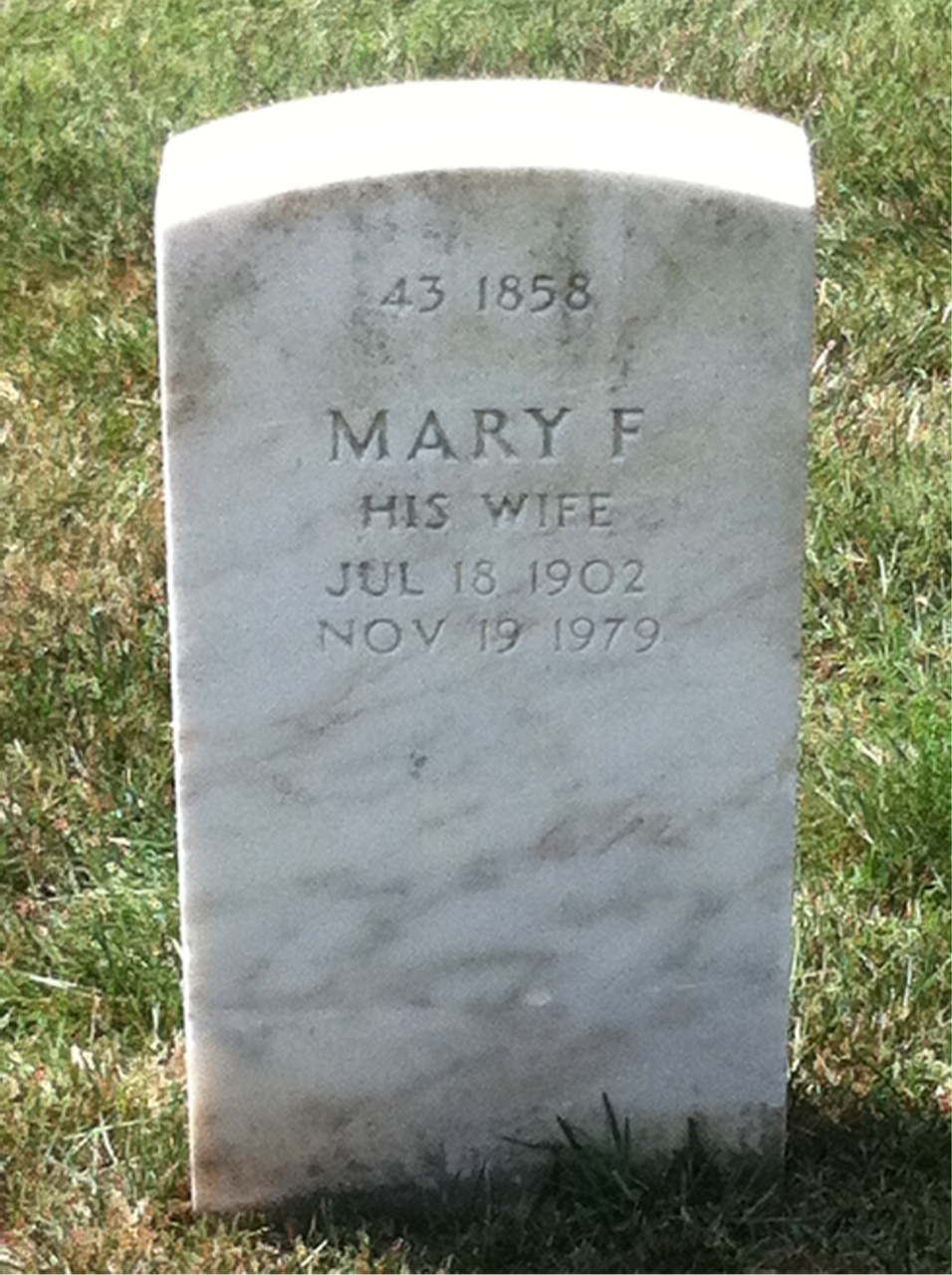 Back of headstone — Golburn Arbuckle