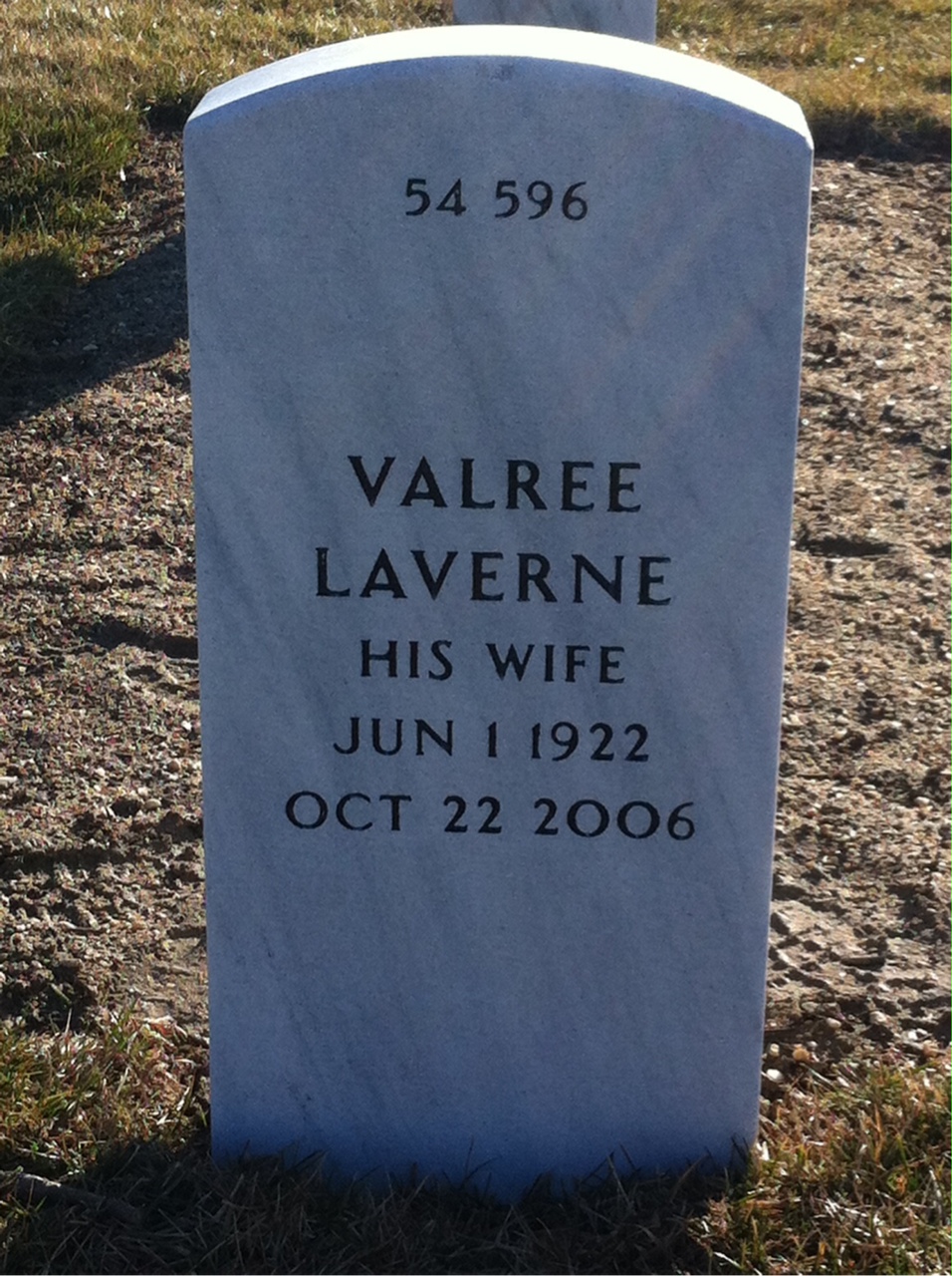 Back of headstone — Maynard Rhoades